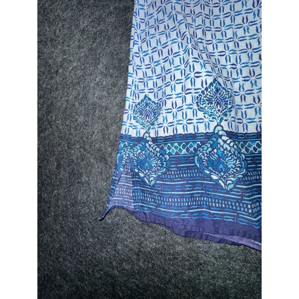 Tommy Bahama Tunic Dress Blue White Geometric Print Sz M